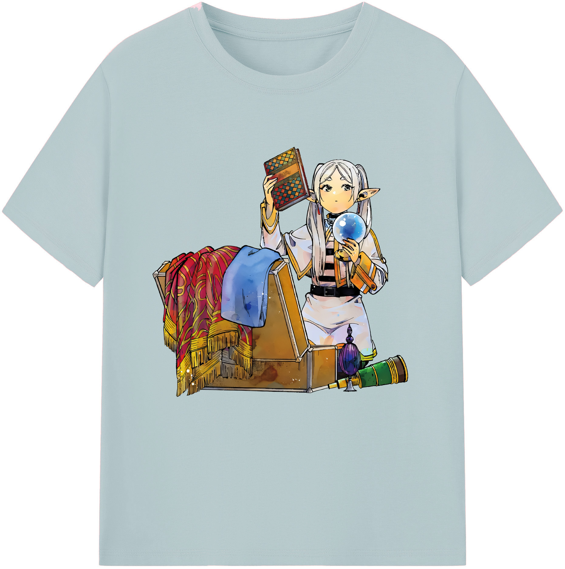（画像用） 葬送のフリーレン Frieren 綿100％半袖Tシャツ（フロントプリント）